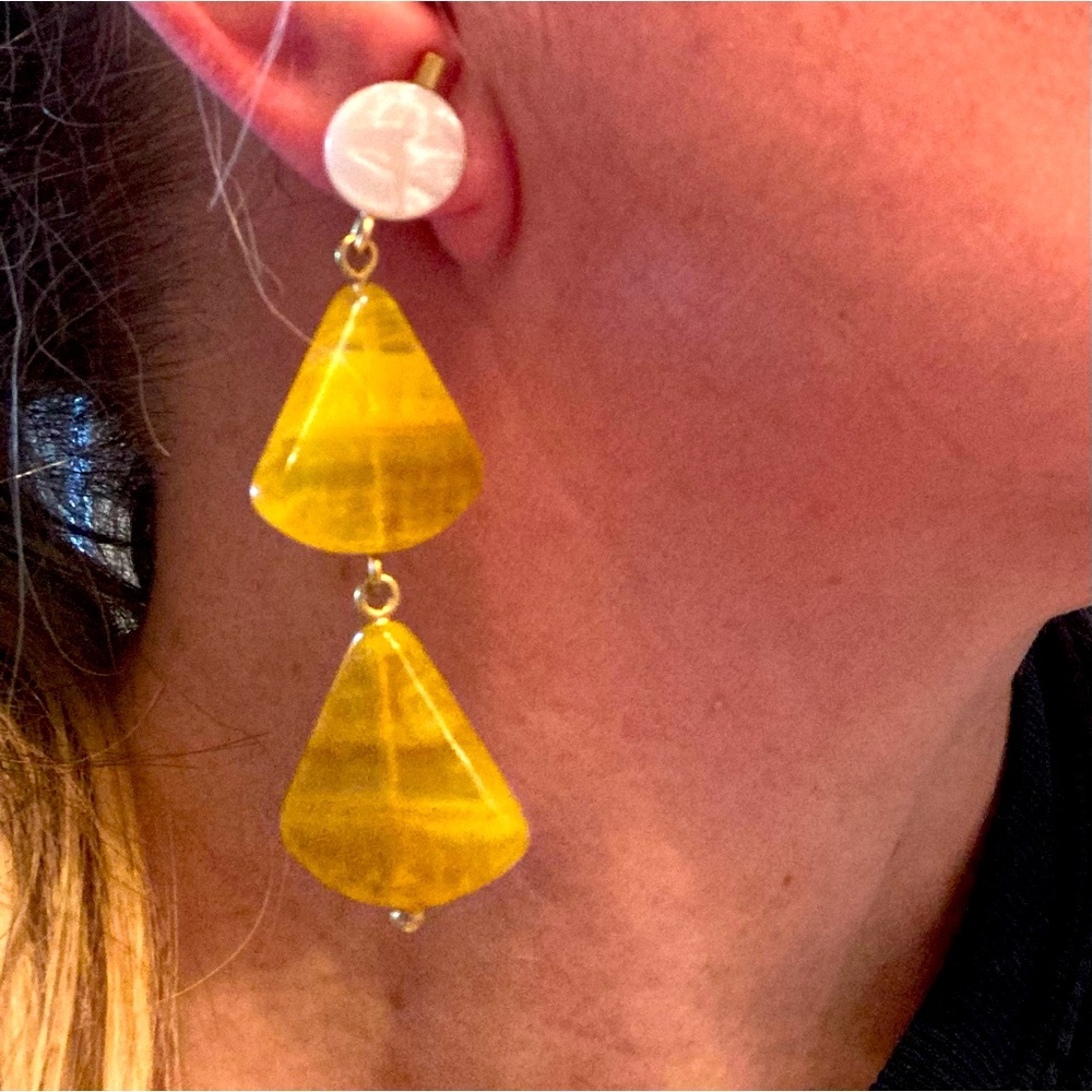 Golden yellow triangle earrings by Madewell